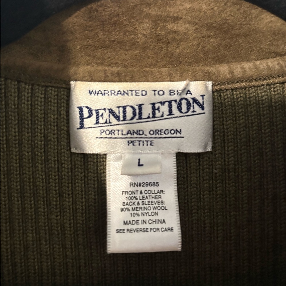 Pendleton Brown And Olive Leather Jacket - image 2